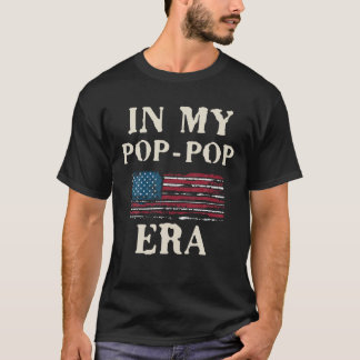T-shirt Drôle dans mon Pop Pop Era Drapeau Retro Père Fête