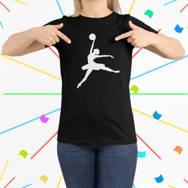T-shirt Drôle Danseur d'air Ballet (Elevate your style with our fusion of grace and game in the 'ballerina dunk' tee for women.)