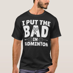 T-shirt Drôle d'art de badminton pour hommes femmes Volant