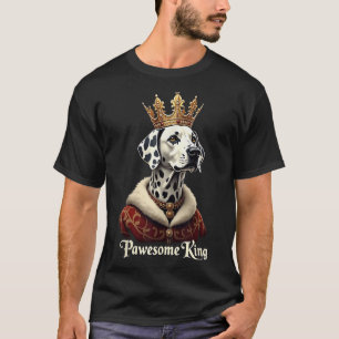 T-shirt Drôle d'art de calèche de chien roi dalmatien pawe