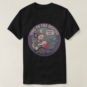 T-shirt Drôle d'art de chat pirate Purr-maid