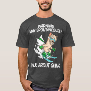 T-shirt Drôle d'art de ski pour hommes femmes skieur de sk