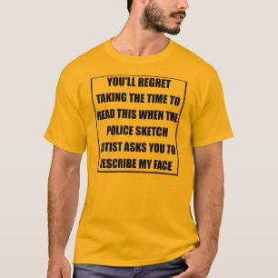 T-Shirt Drôle d'Artiste de Croquis de Police