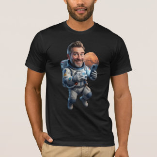 T-shirt drôle d'astronaute prenant un selfie sur M