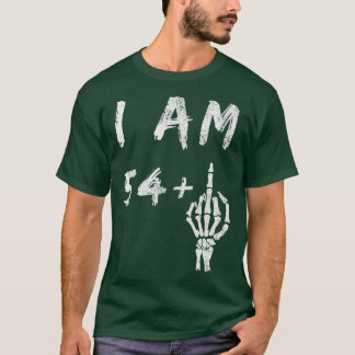 T-shirt Drôle de 55e anniversaire Je suis 54 plus squelett