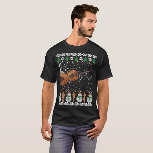 T-shirt drôle de bande de chandail laid de Noël de (Devant entier)