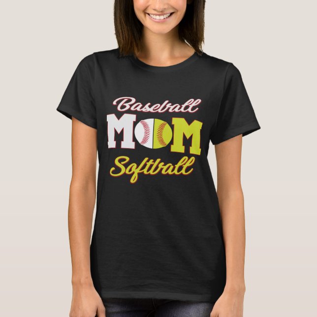 T-shirt Drôle de baseball de softball maman pour femmes (Devant)