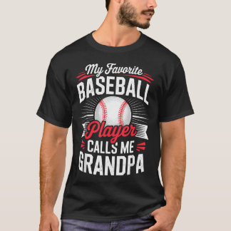 T-shirt Drôle de Baseball Grand-père Baseball Senior