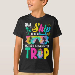 T-shirt Drôle de bateau maman fille voyage fête des mères