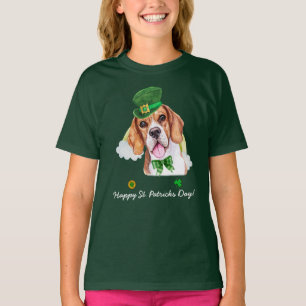 T-shirt Drôle de Beagle Jour de la Saint-Patrick en Or