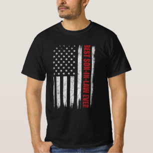 T-shirt Drôle de beau-fils toujours meilleur drapeau améri