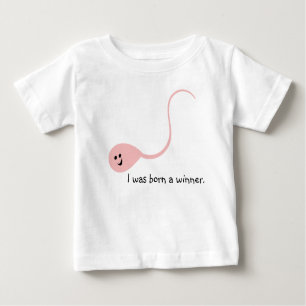 T-shirt drôle de bébé de rose né de gagnant