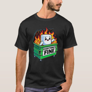 T-shirt drôle de benne feu tout fin marshmallow