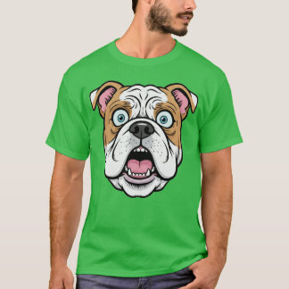 T-shirt Drôle de bouledogue britannique Expression de visa