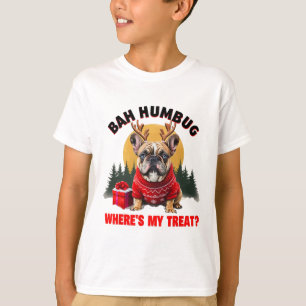 T-shirt Drôle de Bouledogue Français h Humbug Où est ma fr