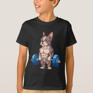 T-shirt Drôle de Bouledogue Français Haltérophilie Culturi