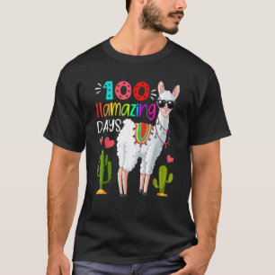 T-shirt Drôle de cadeau de lama pour 100 jours d'école Lla