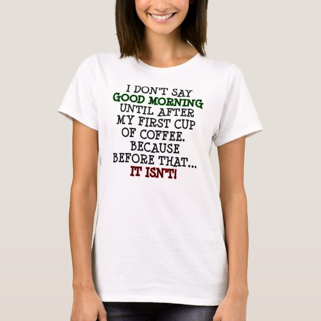 T-shirt drôle de café "Bonjour" (Devant)