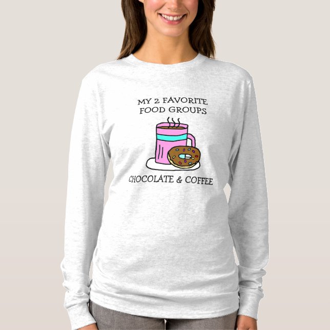 T-shirt Drôle de café et beignetsHumour (Devant)