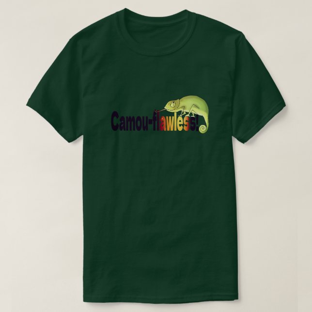 T-shirt Drôle de Camou-flawless Pun de Caméléon (Design devant)