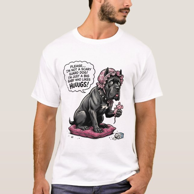 T-shirt Drôle de Cane Corso Peekaboo (Devant)