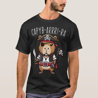 T-shirt Drôle de Capyb-Arrr-Ra Chapeau de Capybara Pirate