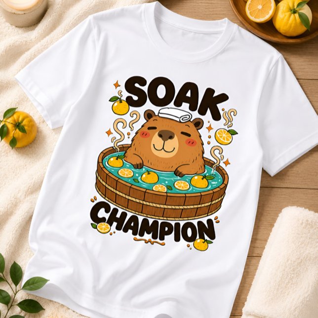 T-shirt drôle de capybara champion de trempage dan (Créateur téléchargé)