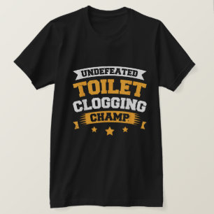 T-shirt drôle de champion de bouchage de toilettes