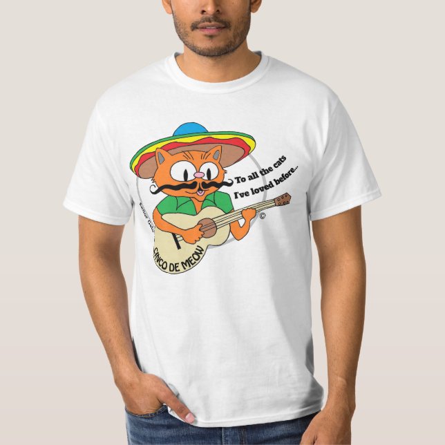 T-shirt drôle de chat de dessin animé Cinco De May (Devant)