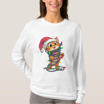 T-shirt drôle de chat de Noël | Cadeau de vacance
