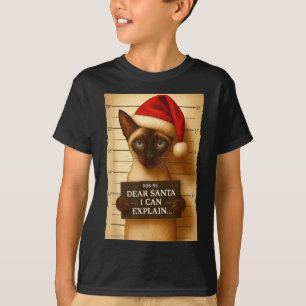 T-shirt drôle de chat de Noël - Chapeau de Père No
