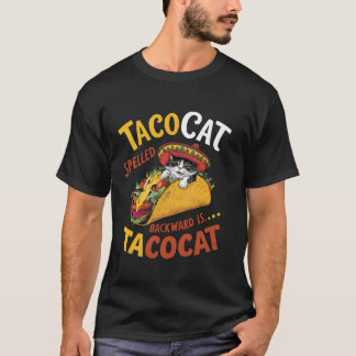 T-shirt Drôle de chat de taco mexicain, Tacocat écrit à l'
