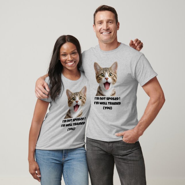 T-shirt drôle de chat et d'humain bien dressé (Unisexe)