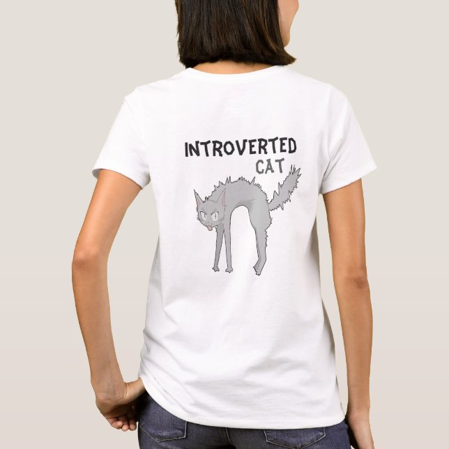 T-shirt drôle de chat introverti | Cadeau pour ami (Dos)