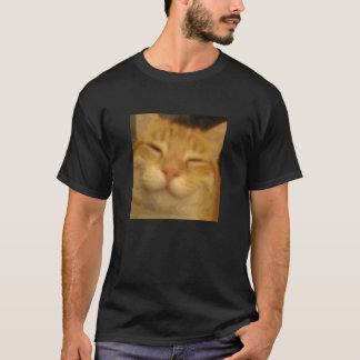 T-shirt Drôle de chat orange détendu visage photo floue mè