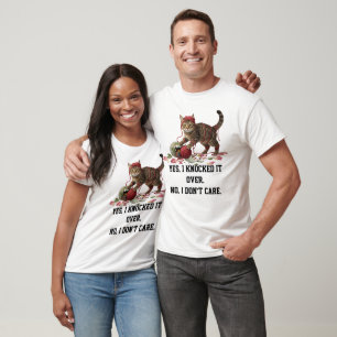 T-shirt drôle de chat qui l'a renversé Sassy