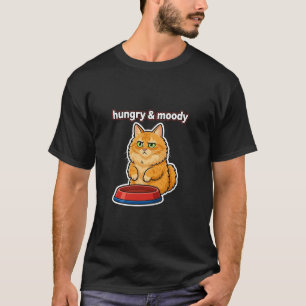 T-shirt drôle de chat roux affamé et lunatique