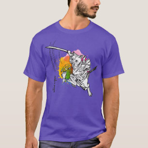 T-shirt Drôle de chat samouraï faisant des sushis (Panneau