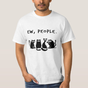 T-shirt drôle de chats noirs Meowy Ew People