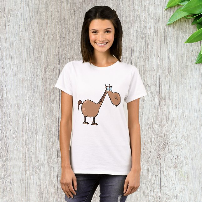 T-shirt Drôle de cheval derpy Cheval de ferme brun idiot (Créateur téléchargé)