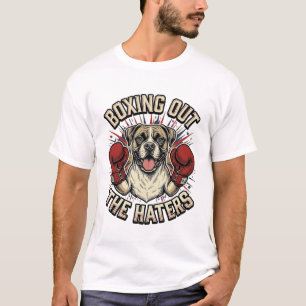T-shirt drôle de chien boxeur boxant les haineux D