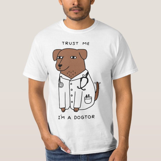 T-SHIRT DRÔLE de CHIEN - brun (Devant)