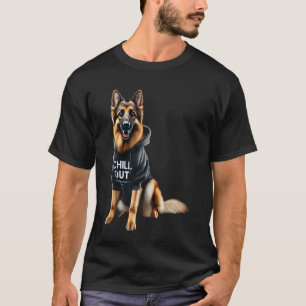 T-shirt Drôle de chien de berger allemand paresseux Chilli
