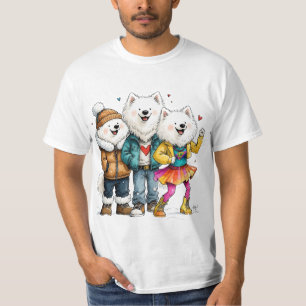 T-shirt drôle de chien esquimau - Trio de chiens m