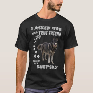 T-shirt Drôle de chien husky allemand Maman Papa Art, Mign