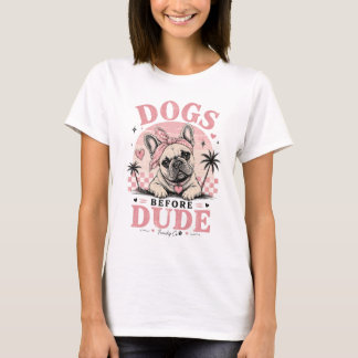 T-shirt drôle de chiens avant les gars pour bouled