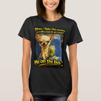 T-shirt drôle de Chihuahua dans un bus pour adoles