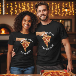 T-shirt drôle de citation de thérapie de pizza