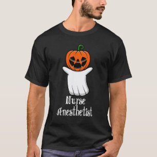 T-shirt Drôle de citrouille fantôme infirmière anesthésist