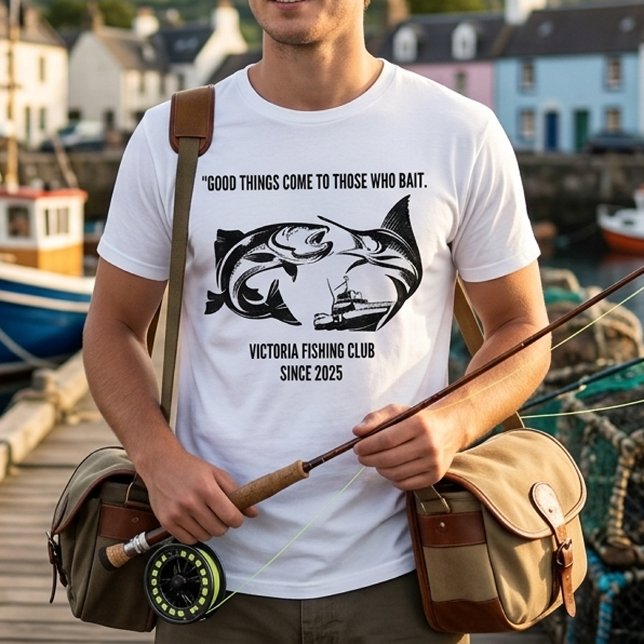 T-shirt drôle de club de pêche Citation Pun (Fishing Club Funny Bait Pun Quote T-Shirt)